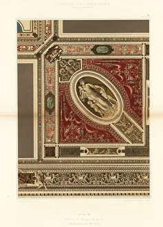 Ernst Wasmuth Prints: Painted ceiling in the Villa Giulia, Rome, 16th century