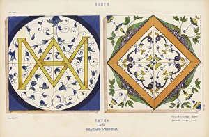 Faience Gallery: Painted pavement tiles from Rouen in the Chateau