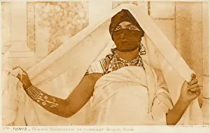 Painted Tunisian Beauty with veiled face
