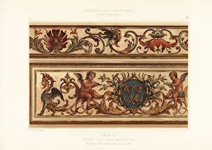 Ernst Wasmuth Prints: Painted wood panels in the Museum of Decorative Arts, Paris