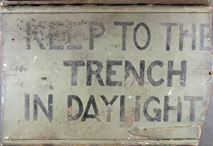 Images Dated 23rd October 2009: A painted wooden trench sign