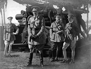 Painting of British officers and artillerymen, WW1 Painting of British officers and artillerymen, WW1