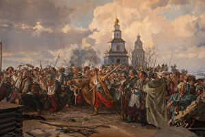 Images Dated 24th August 2009: Painting in Cossack Museum, Zaporozhye, Ukraine