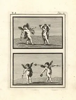 Painting of cupids or genii playing discovered