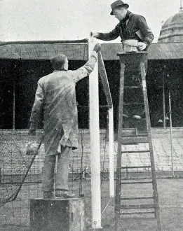 Goal Prints: Painting goalposts for FA Cup Final, Wembley Stadium