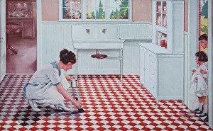 Applying Prints: Painting Linoleum