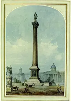 Newly Prints: Painting of the Nelson column, Trafalgar Square