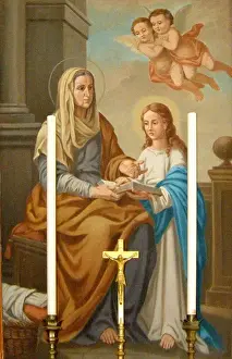 Gozo Prints: Painting of Santa Anna with Mary, Santa Anna chapel, Dwejra