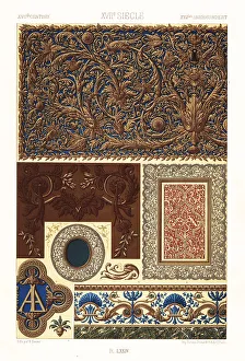 Racinet Prints: Paintings, carvings and open work, 17th century