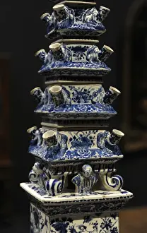 Pair of Flower Pyramids, c. 1710-1720, by Lambertus van Eenh
