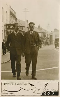 Chaps Gallery: Pair of jolly young chaps off to the pub in Littlehampton