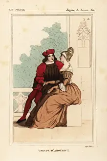 Pourpoint Prints: Pair of lovers, circa 1500
