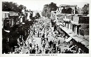 Pakistan - Peshawar - Street Scene with shops