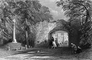 Perthshire Prints: Palace Gate, Scone Palace 1837