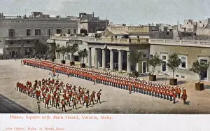 Parading Prints: Palace - Square with Main Guard parading, Valletta, Malta