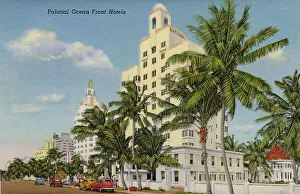 Miami Prints: Palatial ocean front hotels, Miami Beach, Florida, USA Date: 1941