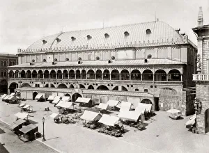 Palazzo della Ragione and market stalls, Padua, Italy c. 1890