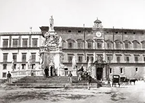 Palazzo Reale, Carlo III statue, Palermo, Italy, c. 1870 s