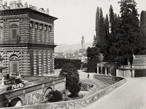 Palazzo Vecchio dal Giardino Boboli, Boboli Gardens Italy