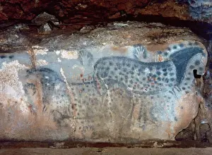 Dotted Prints: Paleolithic. France. Cabrerets. Pech Merle cave. The dotted