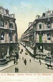 Sicilian Prints: Palermo, Sicily, Italy - Quattro Cantoni & Via Macqueda