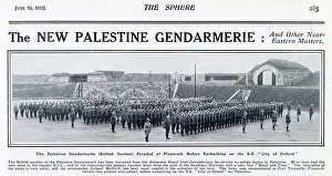 Gendarmerie Prints: The Palestine Gendarmerie (British section) - paraded at Plymouth before embarking on the S