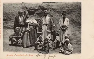 Palestinian Prints: Palestinian Family Group - Gaza Strip, Palestine
