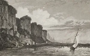 Rochelles Prints: The Palisade Rocks on the Hudson River. West Bank. New York