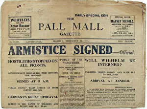 Images Dated 27th April 2012: The Pall Mall Gazette - Armistice Signed - Official