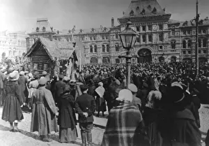 Russians Prints: Palm Sunday Market in Red Square, Moscow