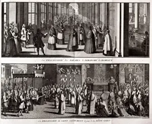 Processions Prints: Palm Sunday procession in France
