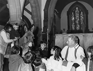 Palm Sunday service with donkey, St Ives, Cornwall