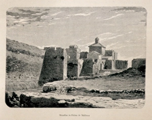 Academia Gallery: Palma de Majorca. Walls. Engraving. SPAIN. Zaragoza