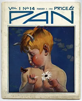 Ears Prints: Pan blowing butterfly