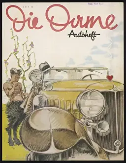 C1930 Prints: Pan Figure & Car C1930