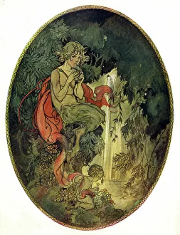 Satyr Prints: Pan playing his Pipes
