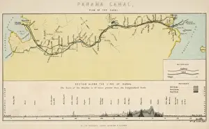 Runs Prints: Panama Canal Map 1890
