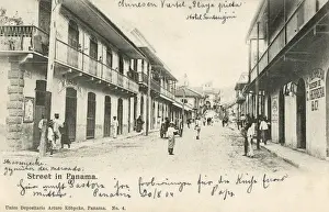 Panamanian Prints: Panama - Street Scene - Playa prieta