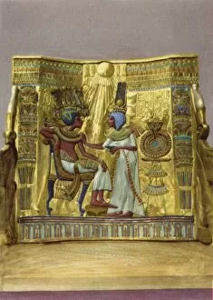 Anointing Gallery: Panel from the back of a throne of Tutankhamun