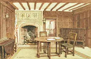 Panels Prints: Pannelled Room, Harvard House, Stratford-upon-Avon