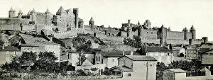 Michel Prints: Panorama of the city of Carcassonne, Southern France
