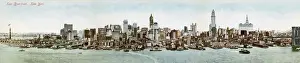 Panorama of the east Hudson riverfont and docks, New York