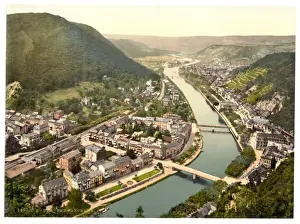 Panorama, Ems (i. e. Bad Ems), the Rhine, Germany