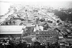 Ecuador Prints: Panorama of Guayaquil, Ecuador, before the Great Fire