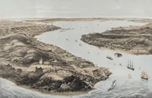 Staten Prints: Panorama of the harbor of New York, Staten Island and the na