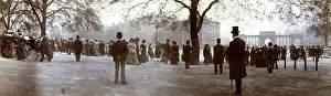 Awaiting Prints: Panorama photograph of crowd awaiting Royal Procession