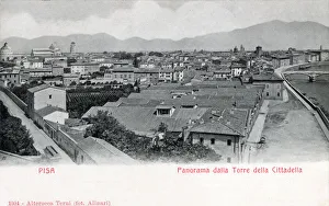 Images Dated 23rd April 2021: Panorama of Pisa, Italy, including the Duomo, Baptistry and leaning Campanile (Tower