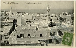 Panorama of Tripoli, Libya with minarets and rooftops