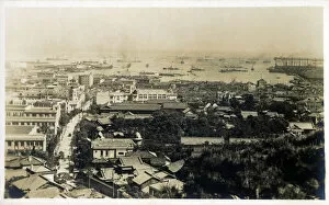 Images Dated 13th April 2022: Panorama of Yokohama viewed from The Bluff - Japan - May, 1929. Date: circa 1929
