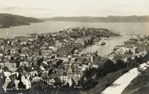 Hordaland Prints: Panoramic view of Bergen, Norway